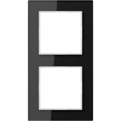 JUNG Glasrahmen 2-fach AC 582 GL SW | Rahmen A 500/A Creation | Glas glänzend | 84x155 mm | schwarz