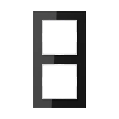 JUNG Glasrahmen 2-fach AC 582 GL SW | Rahmen A 500/A Creation | Glas glänzend | 84x155 mm | schwarz