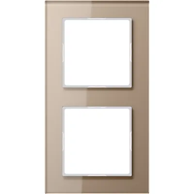 JUNG Glasrahmen 2fach AC582GLCH | Serie A 500 | Unterputz & Gerätekanal | Glas glänzend | 84x155 mm | champagner