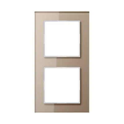 JUNG Glasrahmen 2fach AC582GLCH | Serie A 500 | Unterputz & Gerätekanal | Glas glänzend | 84x155 mm | champagner