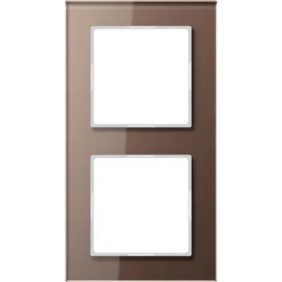 JUNG Glasrahmen 2fach AC582GLMO | Serie A 500 | Unterputz | Echtglas glänzend | 84x155 mm | waagerecht/senkrecht | mokka