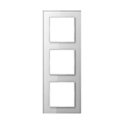 Jung Glasrahmen 3-fach AC583GLWW | Serie A 500 | Unterputz | 84x226mm | Echtglas glänzend | alpinweiß RAL 9010