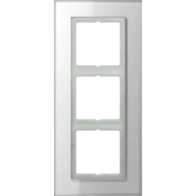 JUNG Glasrahmen 3-fach LSP983GLWW | Rahmen LS-Serie | Glas | alpinweiß | 115x257 mm | waagerecht & senkrecht