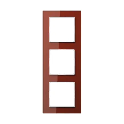 Jung Glasrahmen 3-fach AC 583 GL RT | Serie A 500 | 84x226 mm | Glas glänzend | IP20 | rot