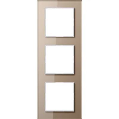 JUNG Glasrahmen 3-fach AC583GLCH | Serie A 500 | Echtglas | waagerecht & senkrecht | 84x226 mm | champagner