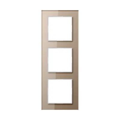 JUNG Glasrahmen 3-fach AC583GLCH | Serie A 500 | Echtglas | waagerecht & senkrecht | 84x226 mm | champagner