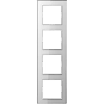 Jung Glasrahmen 4-fach AC584GLWW | Serie A 500 | 84x297 mm | waagerecht & senkrecht | Glas glänzend | alpinweiß