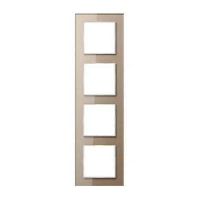 JUNG Glasrahmen 4-fach AC584GLCH | Serie A creation | Echtglas | waagerecht & senkrecht | 84x297 mm | champagner