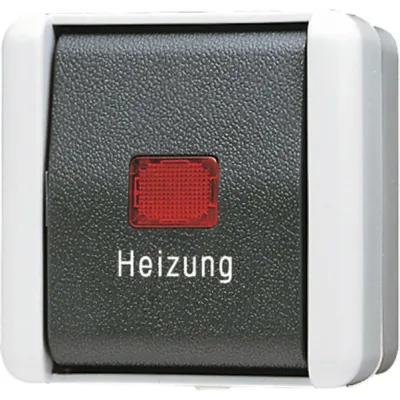 JUNG Heizung-Notschalter 806HW | Universal Aus-Wechsel | Aufputz | IP44 | Kontrollleuchte Glimmlampe | grau