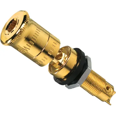 JUNG Lautsprecher-Polklemme LPK63SW High-End | vergoldet | OFC Kupfer | verdrehgesicherte Montage | schwarz