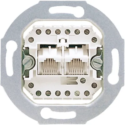 Jung UAE/IAE Anschlussdose 2x8-polig Unterputz | ISDN-tauglich | 2x RJ45/RJ12 | Cat3 | weiß
