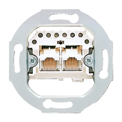 JUNG Anschlussdose UAE/IAE UAE2X8UPO | 2x8-polig | ISDN tauglich | Cat 3 | Unterputz | 2x RJ45 | Schraubkontakt | weiß