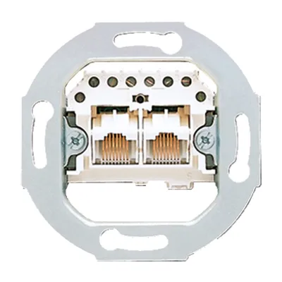 JUNG Anschlussdose UAE/IAE UAE2X8UPO | 2x8-polig | ISDN tauglich | Cat 3 | Unterputz | 2x RJ45 | Schraubkontakt | weiß