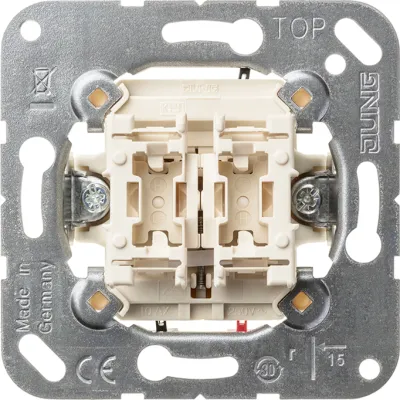 JUNG Jalousie-Wippschalter 509VU | Unterputz 1-polig | 10AX 250V | 2 Tasten | Federklemmen | IP20 | Halogenfrei
