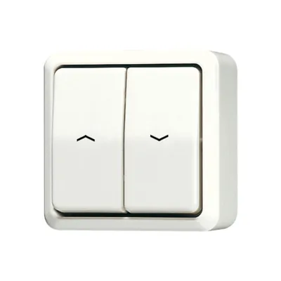Jung Jalousie-Wippschalter 639VA AP600 | Taster 1-polig | Aufputz | Duroplast | weiß glänzend | IP20 | 10A 250V
