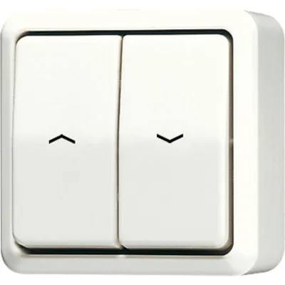 Jung Jalousie-Wippschalter 639VA AP600 | Taster 1-polig | Aufputz | Duroplast | weiß glänzend | IP20 | 10A 250V