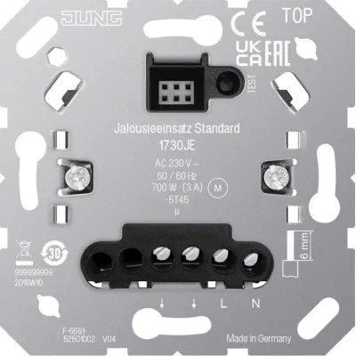 JUNG Jalousieeinsatz 1730JE | Unterputz Schalter 230V | 2 Tasten | Timer | mechanisch | halogenfrei