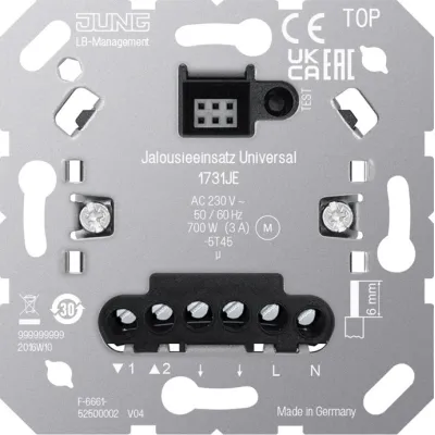 JUNG Jalousieeinsatz Universal 1731JE | Unterputz Basiselement 230V | für Rollladen & Jalousien