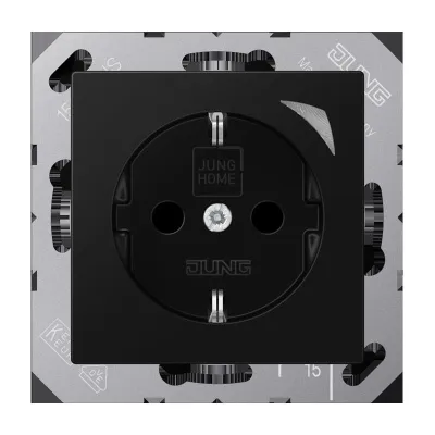 JUNG Smart Steckdose SCHUKO BTA1521SSWM | Bluetooth | Alexa & Google | 16A | Unterputz | graphitschwarz matt