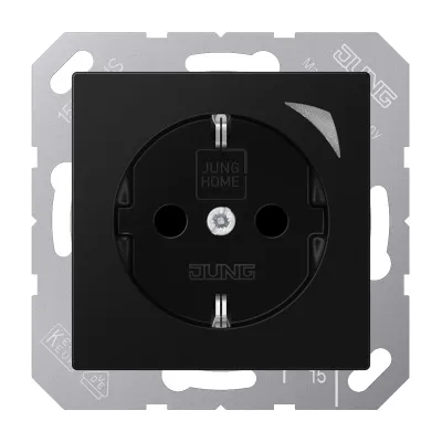 JUNG Smart Steckdose SCHUKO BTA1521SSWM | Bluetooth | Alexa & Google | 16A | Unterputz | graphitschwarz matt