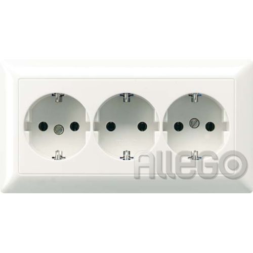 Bild: Jung KK-SCHUKO-Steckdose aws 16A 250V 3-fach AS 523 WW