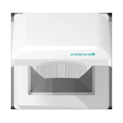 JUNG Klappdeckel mit Rahmen ABAS 581 BFKL WW | 1-fach | vertikal | Thermoplast | 80,5x80,5 mm | IP20 | alpinweiß