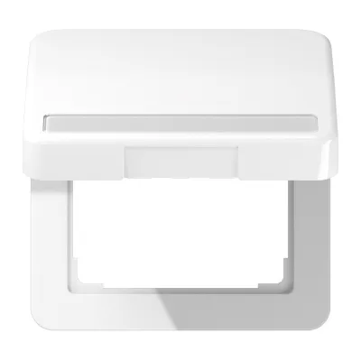 JUNG Klappdeckel CD590BFNAKLWW | Steckdosenabdeckung 50x50 mm | IP44 | Thermoplast | bruchsicher | alpinweiß