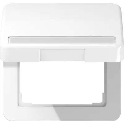 JUNG Klappdeckel CD590BFNAKLWW | Steckdosenabdeckung 50x50 mm | IP44 | Thermoplast | bruchsicher | alpinweiß