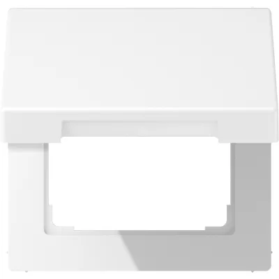 JUNG Klappdeckel LS990BFKLWWM | für Steckdosen 50x50 mm | Thermoplast matt | Unterputz | schneeweiß RAL 9016