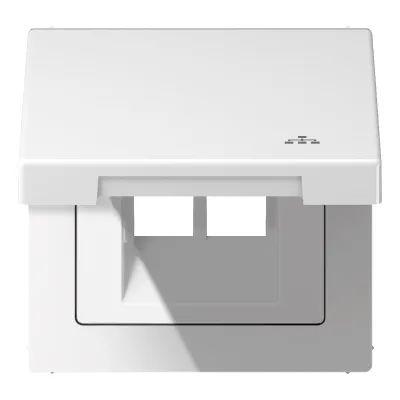 JUNG Klappdeckel LAN LS 990 BFKL LAN WW | für UAE/IAE-Anschlussdose Cat.6 | Zentralplatte | Kunststoff | alpinweiß