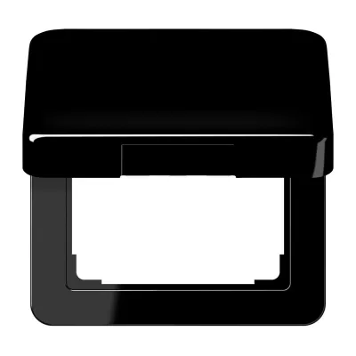 JUNG Klappdeckel CD590KLSW | Steckdosenabdeckung 50x50 mm | Thermoplast glänzend | Unterputz & Einbau | schwarz