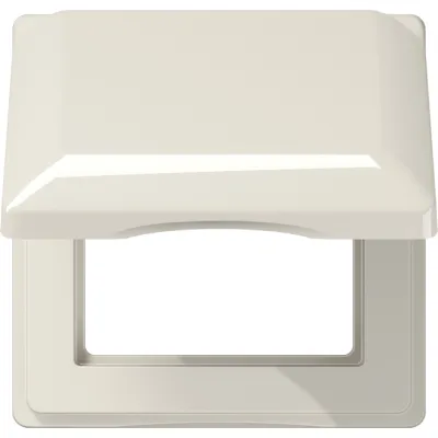 JUNG Klappdeckel AS581BFKL | Steckdosenabdeckung 1-fach | bruchsicher | IP44 | 80,5x80,5 mm | Thermoplast | weiß