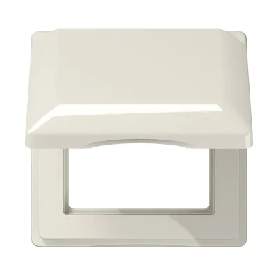JUNG Klappdeckel AS581BFKL | Steckdosenabdeckung 1-fach | bruchsicher | IP44 | 80,5x80,5 mm | Thermoplast | weiß