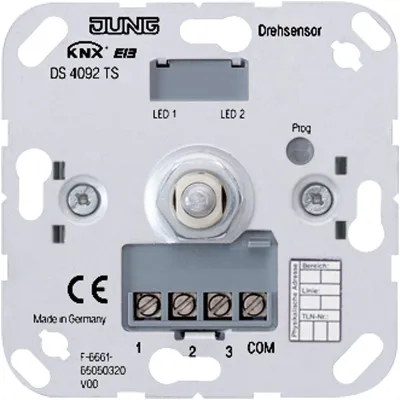 JUNG KNX Drehsensor DS4092TS | 3-fach Tasterschnittstelle | Busankoppler | Metall | akustischer Signalgeber
