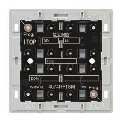 JUNG KNX Funk-Tastsensor-Modul 4074RFTSM | 4fach | Unterputz | LED-Anzeige | Adapterrahmen LS/CD | batteriebetrieben