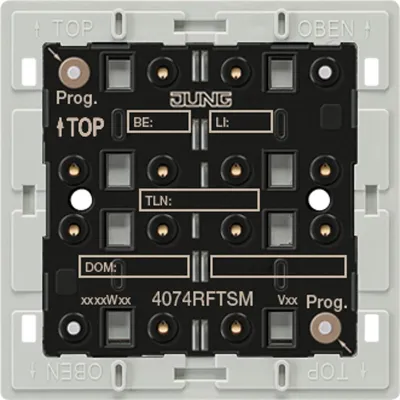 JUNG KNX Funk-Tastsensor-Modul 4074RFTSM | 4fach | Unterputz | LED-Anzeige | Adapterrahmen LS/CD | batteriebetrieben