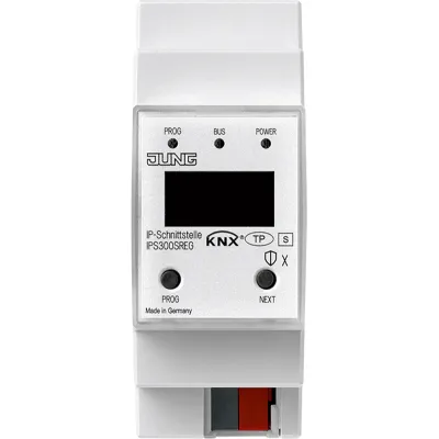 Jung KNX IP-Schnittstelle IPS 300 SREG | REG 2TE | KNX IP Secure | 8 Verbindungen | Hutschiene | galvanisch getrennt