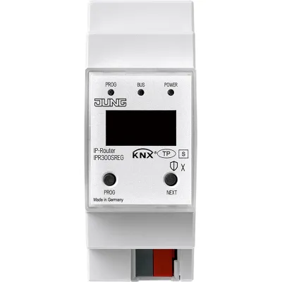 JUNG KNX IP-Router Secure IPR300SREG | REG-Gehäuse 2TE | Bereichskoppler | KNX Data Secure | Hutschiene | ETS5