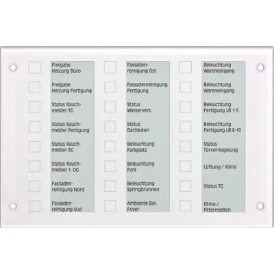JUNG KNX Melde- und Bedientableau MBT2424WW | kapazitive Touch-Tasten | 24 RGB-LEDs | Glasfront | alpinweiß | IP54