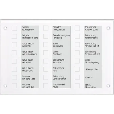 JUNG KNX Melde- und Bedientableau MBT2424WW | kapazitive Touch-Tasten | 24 RGB-LEDs | Glasfront | alpinweiß | IP54