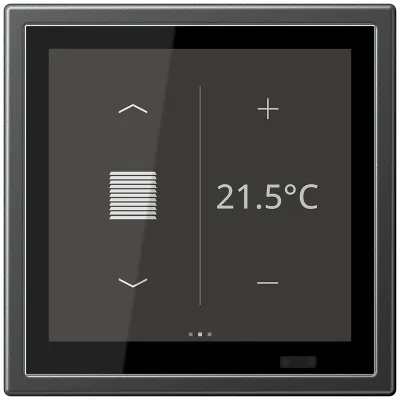 JUNG KNX Raumcontroller LS Touch AL459D1SAN | Unterputz | Aluminium matt | IPS Touch | Temperaturregelung | anthrazit