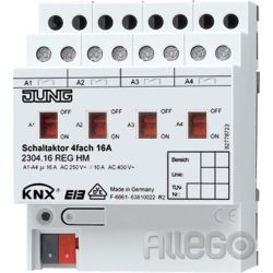 Jung KNX Schaltaktor 4-fach REG Gehäuse 4TE 2304.16 REGHM
