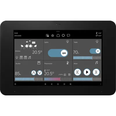 JUNG KNX Smart Panel 8 SP0081U | Touchpanel Unterputz | 8 Zoll HD | Busankoppler | schwarz | USB