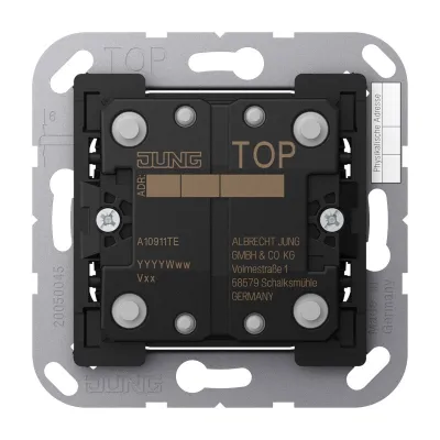 JUNG KNX Taster Erweiterung A10911TE | 1-fach | Unterputz | 2 Betätigungspunkte | Serie AS/A | IP20 | ohne LED