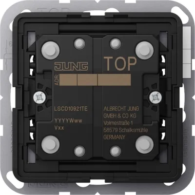 JUNG KNX Taster Erweiterung LSCD10921TE | 2-fach Unterputz | 4 Betätigungspunkte | Serie CD/LS | IP20 | für Smart Home