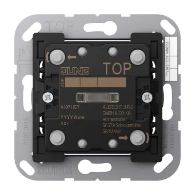 JUNG KNX Taster Standard 1-fach A10711ST | Unterputz | 2 Betätigungs­punkte | LED | Data Secure | IP20 | Serie AS/A