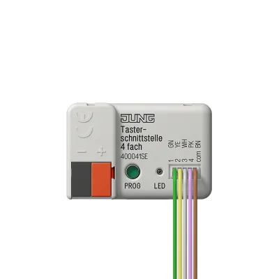 JUNG KNX Tasterschnittstelle 400041SE | 4fach Binäreingang | Unterputz | LED-Ansteuerung | Busankopplung | Secure | IP20