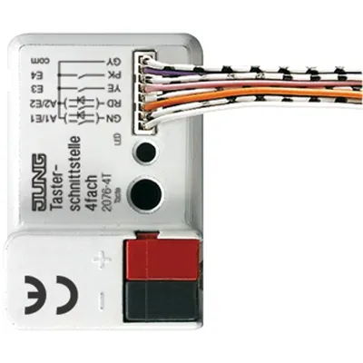 JUNG KNX Tasterschnittstelle 4fach 2076-4T | Binäreingang UP | Busankoppler integriert | 4 Eingänge | LED-Steuerung