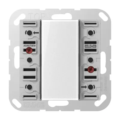 JUNG KNX Tastsensor-Erweiterungsmodul A5093TSEM | 3-fach | Universal | Unterputz | LED-Anzeige | Busankopplung | weiß