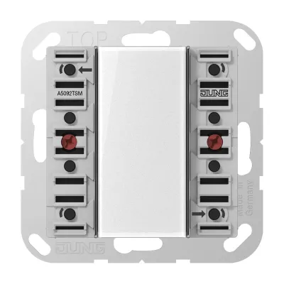 JUNG KNX Tastsensor-Modul Universal A5092TSM 2-fach | Unterputz | Busankoppler | LED | Beschriftungsfeld | Kunststoff